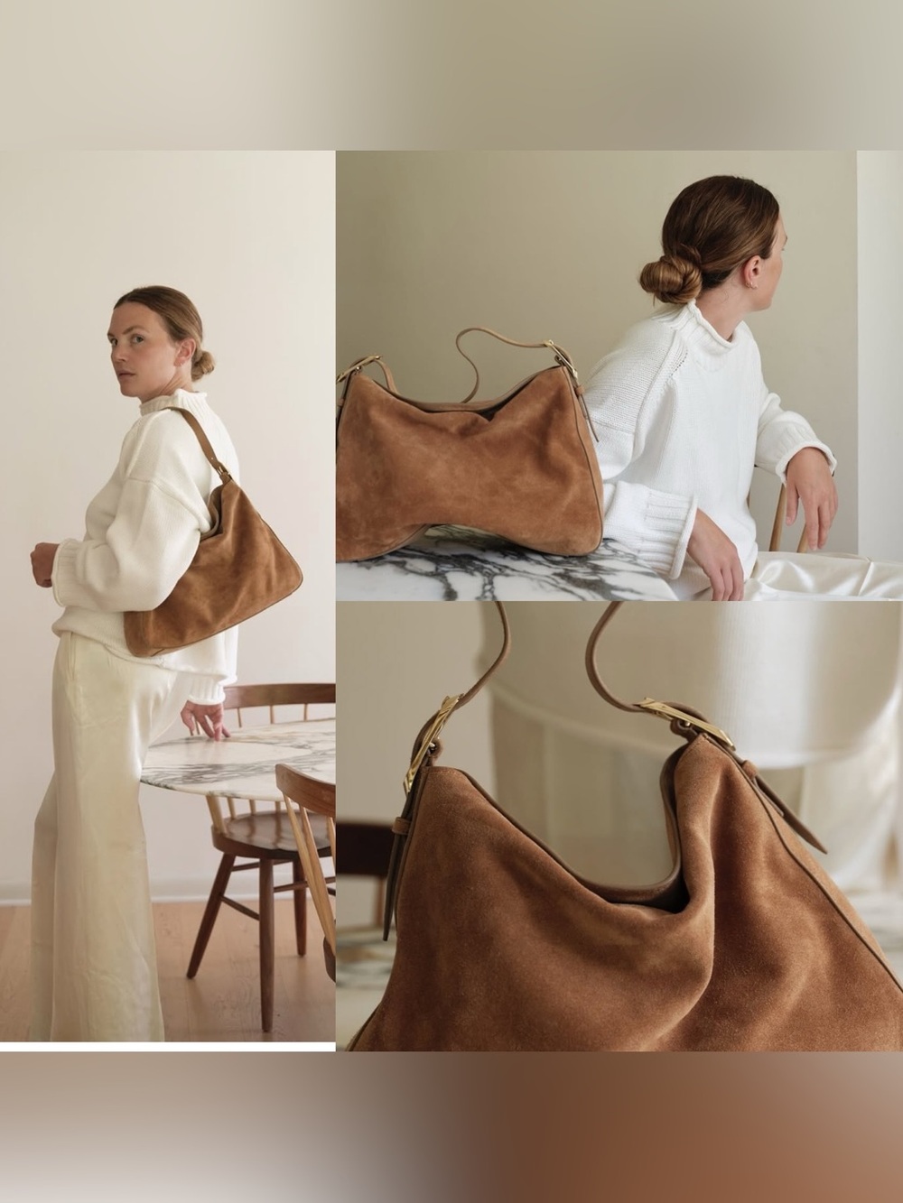 J. Crew Berkeley Suede Hobo Shoulder Bag in Tan - Picture 4 of 10
